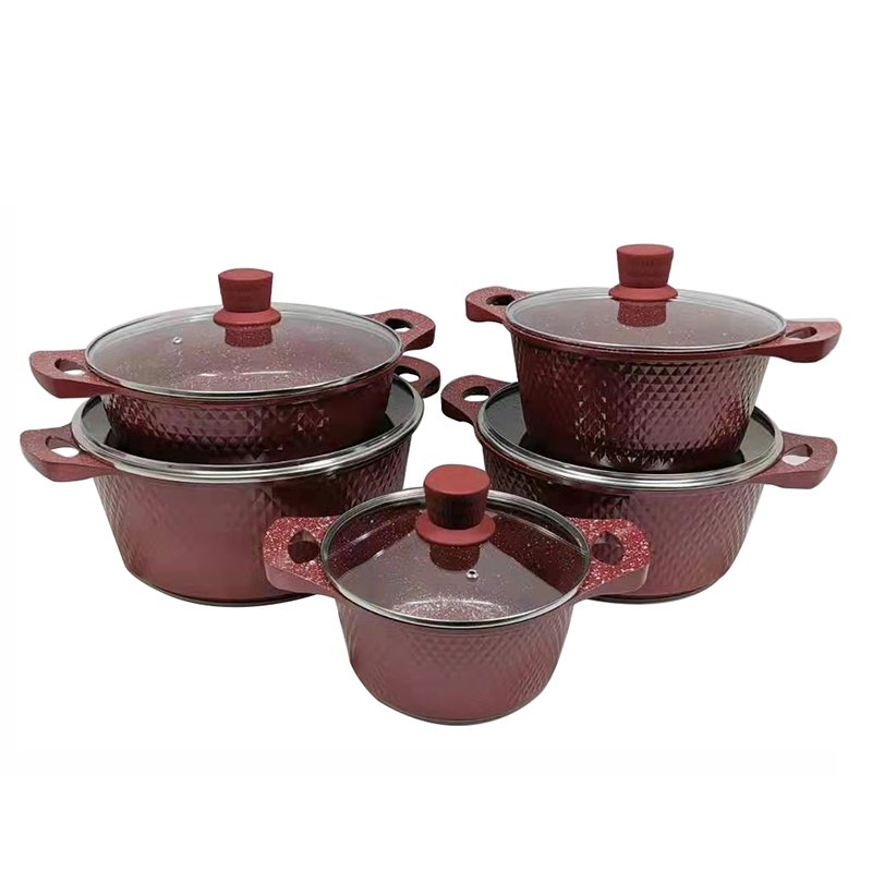 Fashion 12pcs non stick coated cookware set kitchenware set cooking pot aluminum die casting casserole