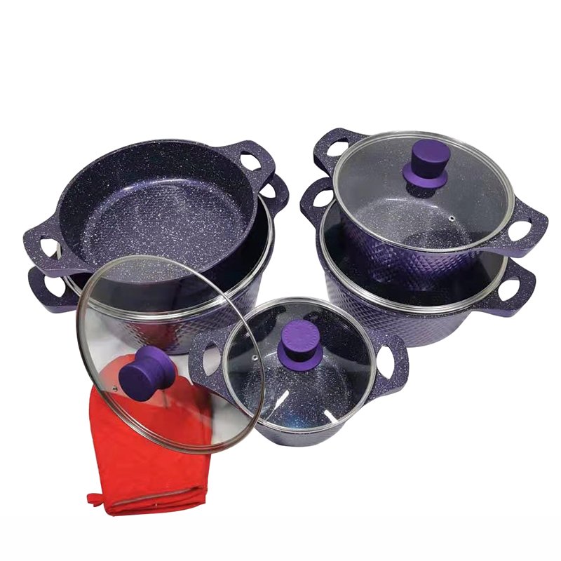 Fashion 12pcs non stick coated cookware set kitchenware set cooking pot aluminum die casting casserole