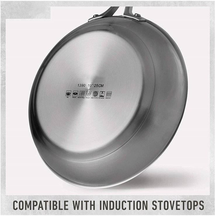 10 pieces Manufacturer Pots And Pans 3-layer Stainless Steel Cookware Set Kitchen cookware Cooking Pot with stay cool handles