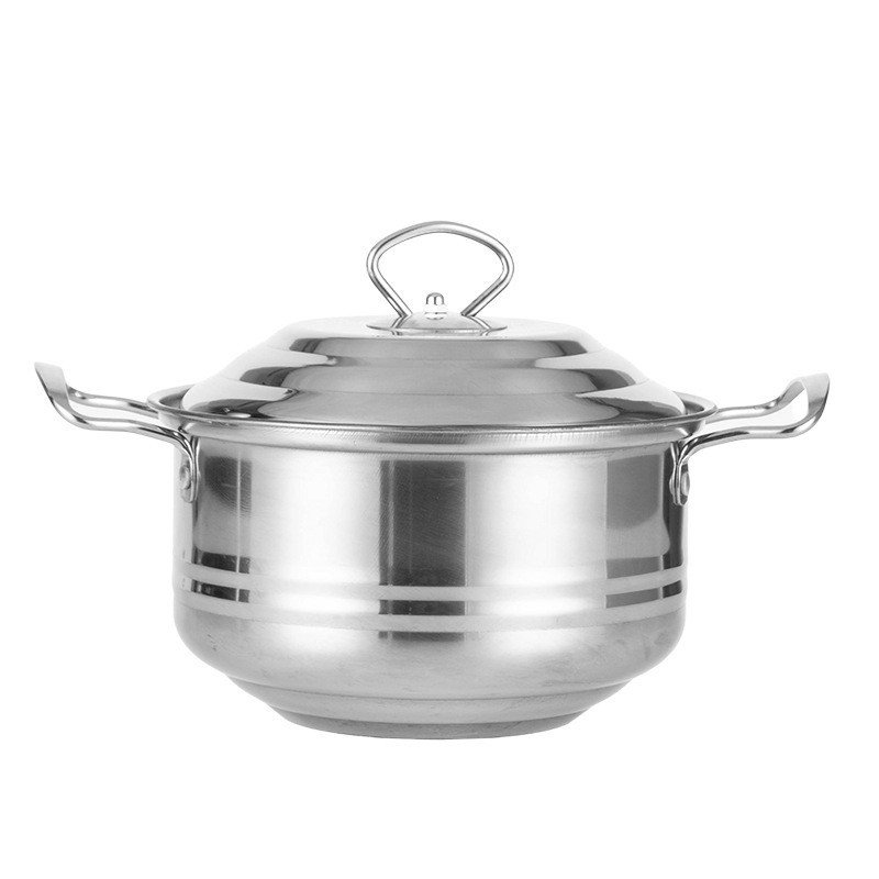 Stainless steel high quality eight piece set with cover double handle pot milk pot