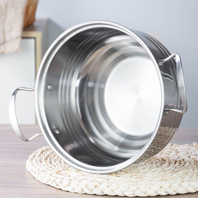 Stainless steel high quality eight piece set with cover double handle pot milk pot