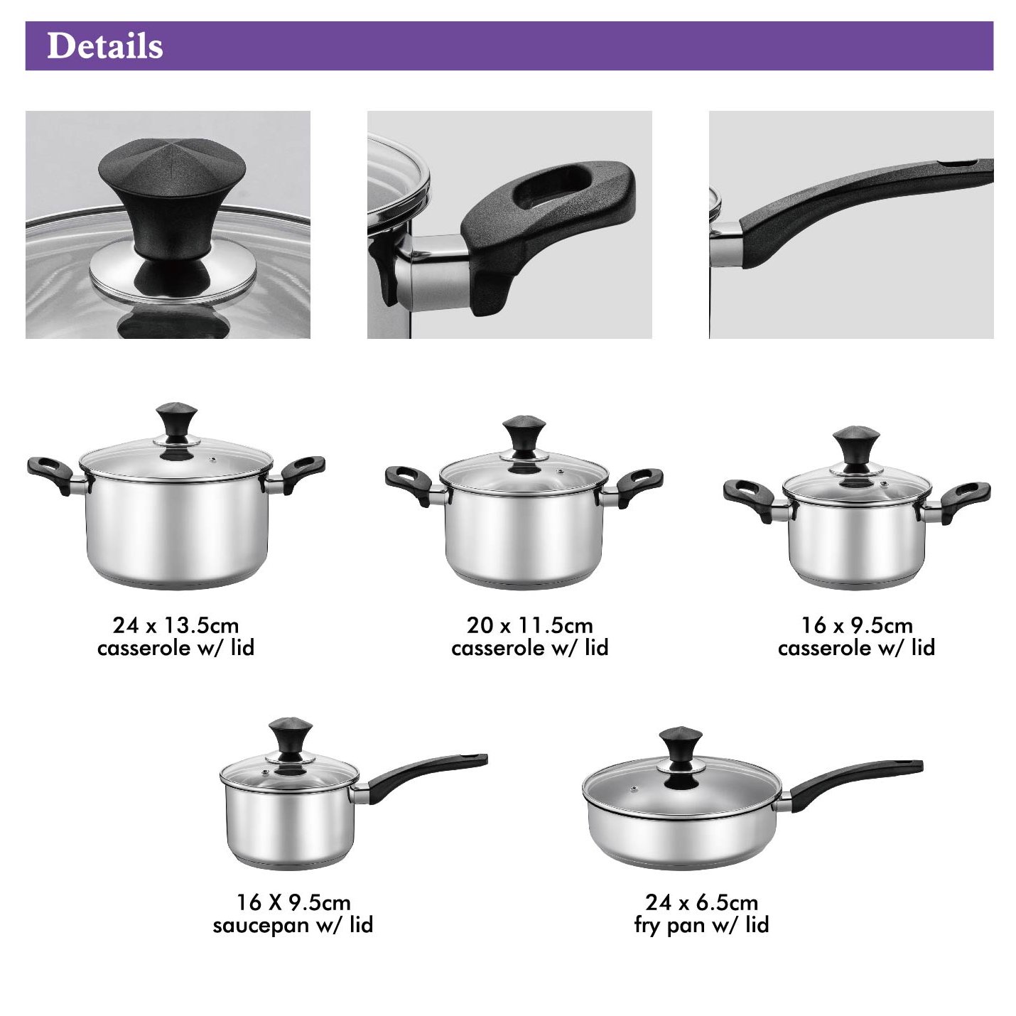 10pcs Stainless Steel Multifunctional Cooking Pot and Pan Cookware Kitchenware Cookware Set
