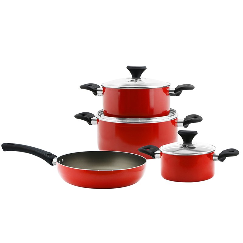High quality aluminum non-stick cookware set of 3 pieces used for many types of stoves from Vietnam