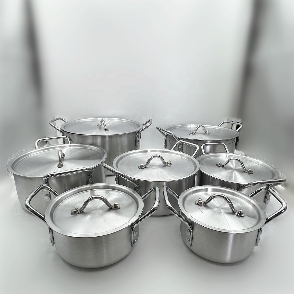 New Arrival 7 Pcs Aluminium Cookware Sets Cooking Pot Different Weight Cooking Pot