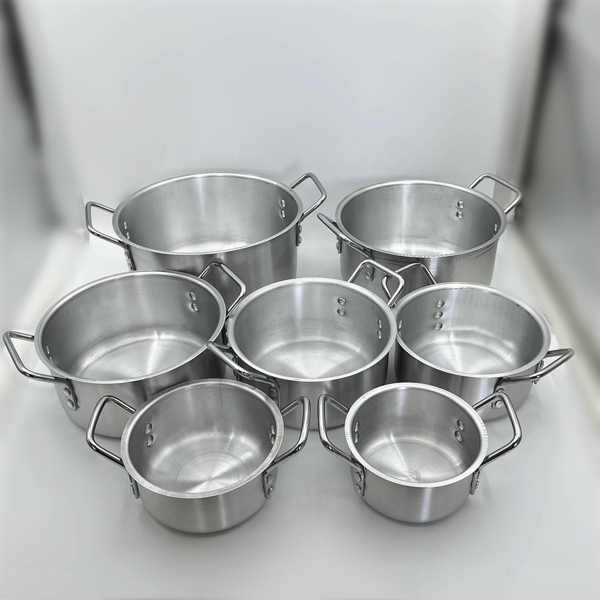 New Arrival 7 Pcs Aluminium Cookware Sets Cooking Pot Different Weight Cooking Pot