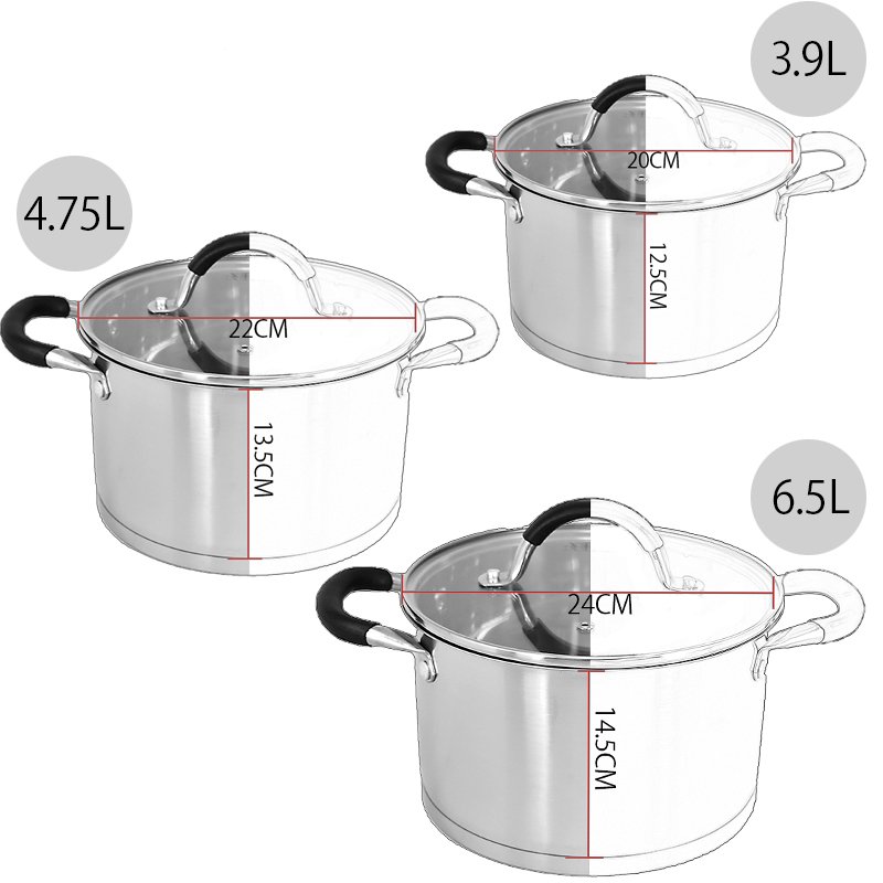 stainless steel pots and pans set cooking pots