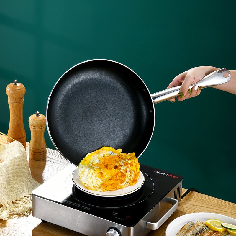 Customized Wok Pan Cooking Non Stick Cookware Sets Egg Frying Pan Omelet Steak 40cm Silver Aluminum Alloy Non-stick Fry Pan