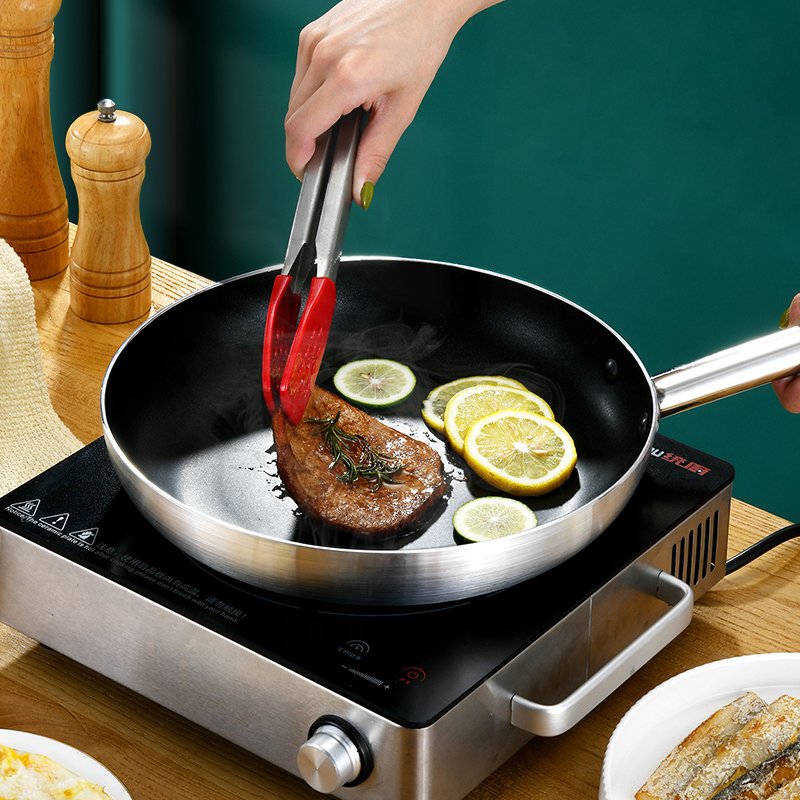Customized Wok Pan Cooking Non Stick Cookware Sets Egg Frying Pan Omelet Steak 40cm Silver Aluminum Alloy Non-stick Fry Pan