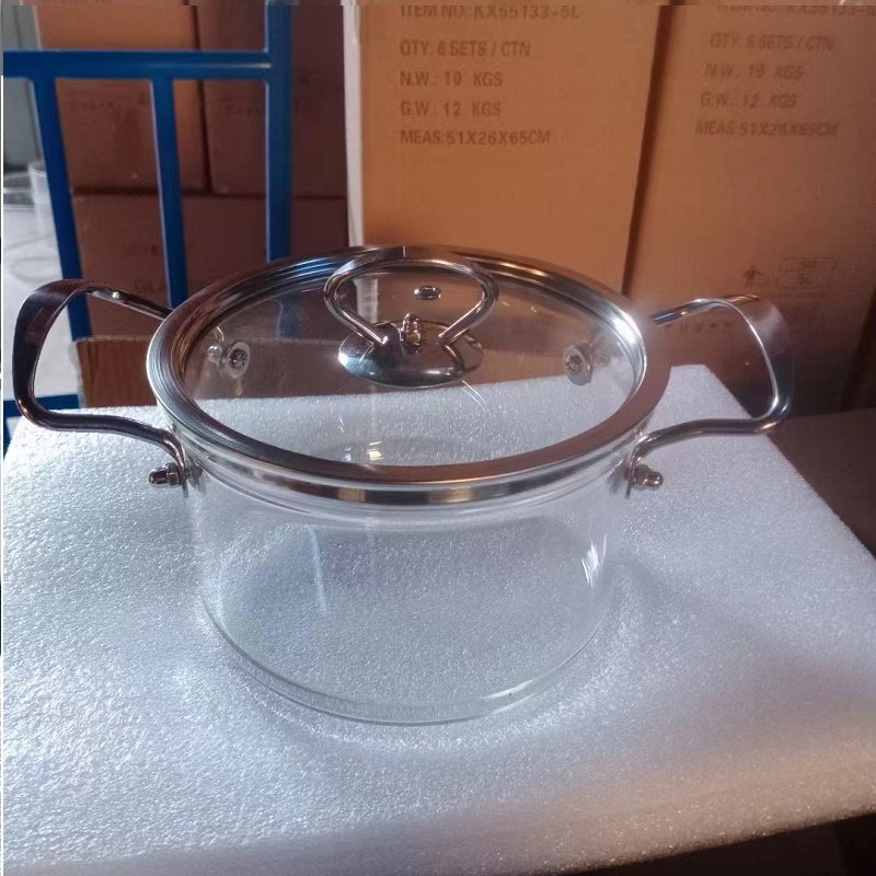 Heat-resistant glass cookware sets cookware sets with handle Custom LOGO