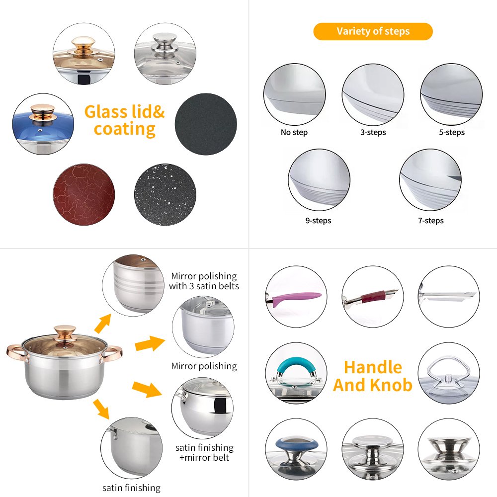 Pengwei Dessini Cookware Set 6pcs Bakelite Handle Pot Set Cookware Set Cooking