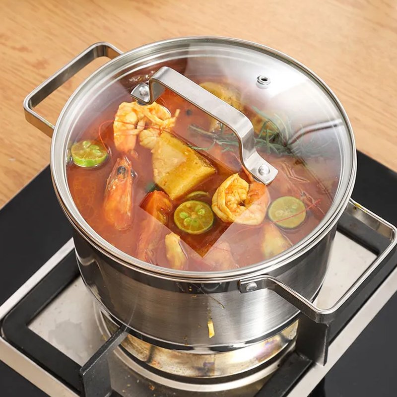 Non Stick Cooking Pot Frying Pan Casserole Kitchenware Stainless Steel saucepot and Pans Cookware Set for Cooking Stewing