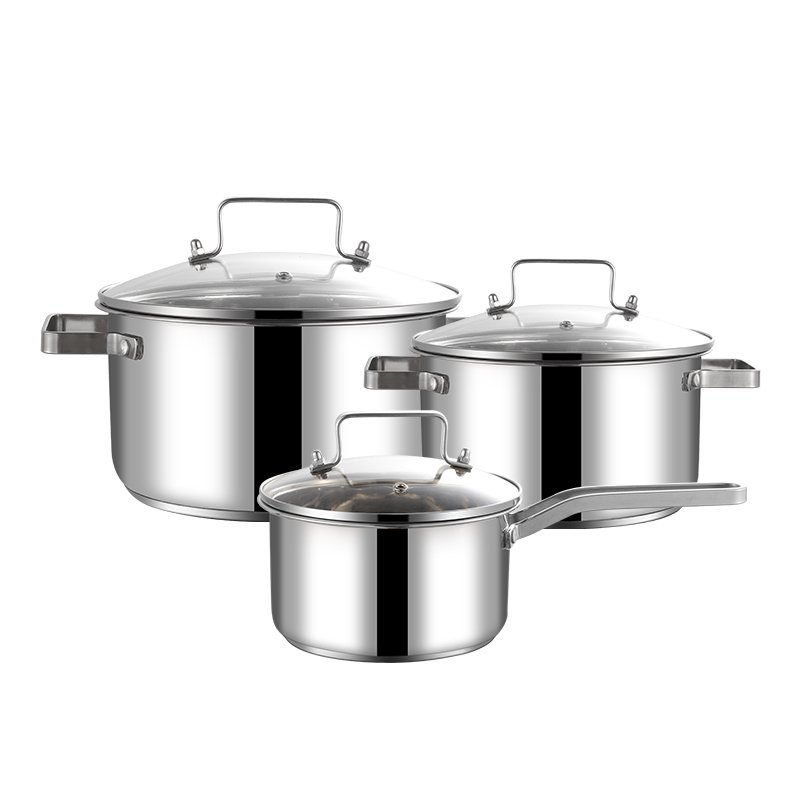 Non Stick Cooking Pot Frying Pan Casserole Kitchenware Stainless Steel saucepot and Pans Cookware Set for Cooking Stewing
