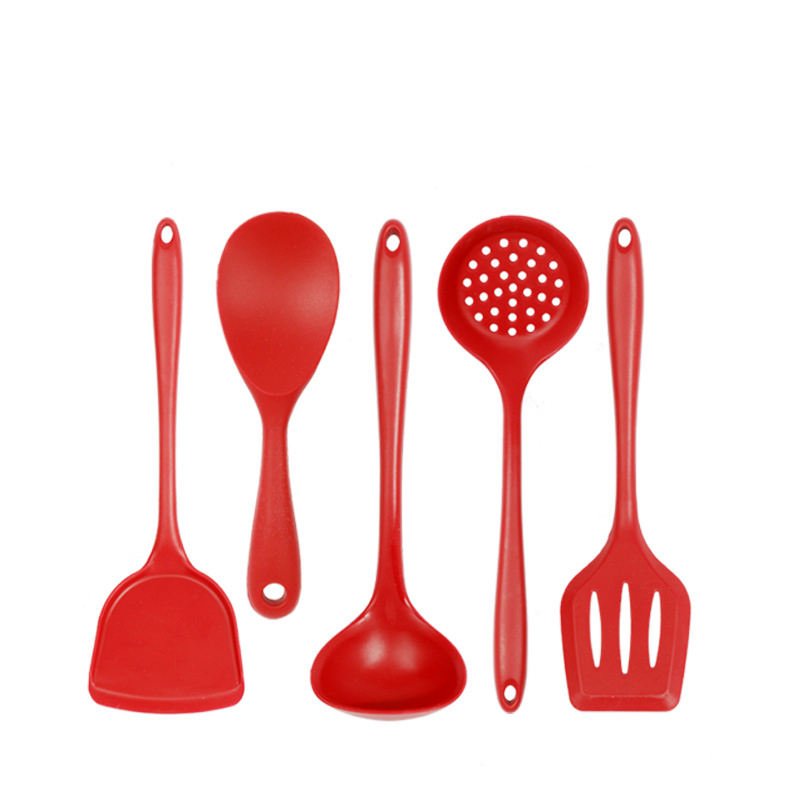 Silicone Cooking Utensils Set Non-stick Cookware The wooden handle Easy to clean Egg Beaters Shovel Spoon Soup Cooking Tool Sets