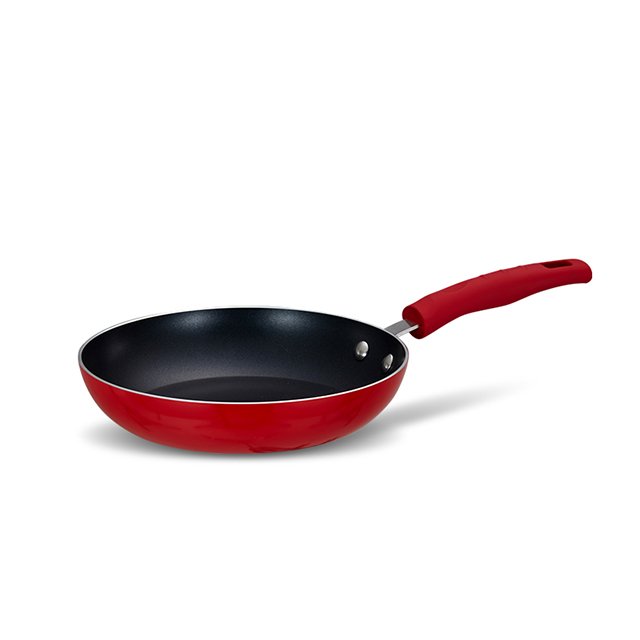 8pcs Red Non Stick Coating Aluminum Cookware Set Kitchenware Sets Induction Bottom Silicone Handle