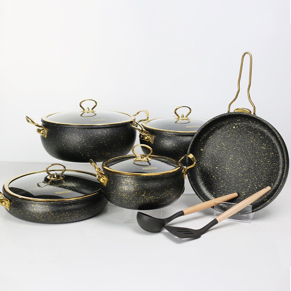 Donnor Mary Series 11pcs 24pcs set Pressing Pot and Pans Aluminum Cookware Sets