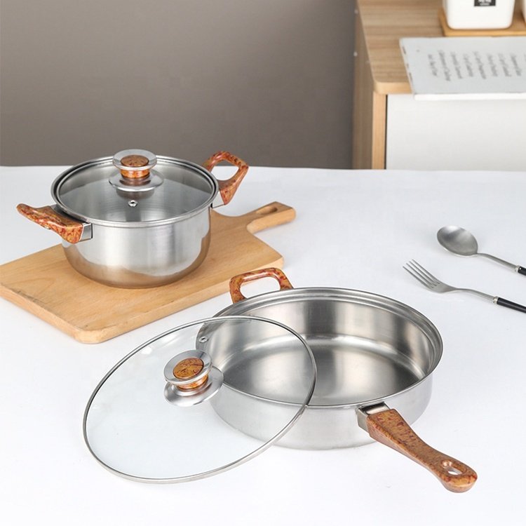 12pcs Cooking Pot Kitchenware Stainless Steel Casserole Nonstick Cookware Set Cooking Pot And Pans Set