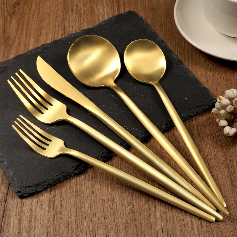 Original Bulk Gold Flatware Vente Chaude Couverts En Acier Villeroy & Boch Piemont 5 Piece Wedding Cutlery Set