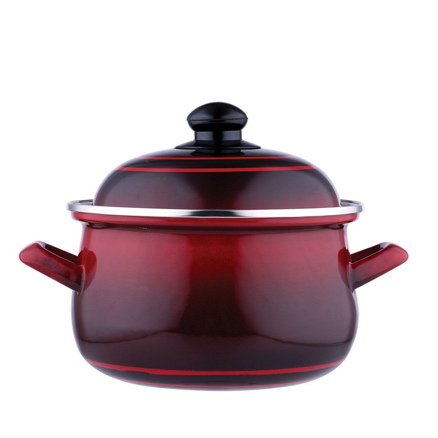 Customizable size printing logo Pot set Enamel pot Cookware Sets Turkish binaural enamel soup pot