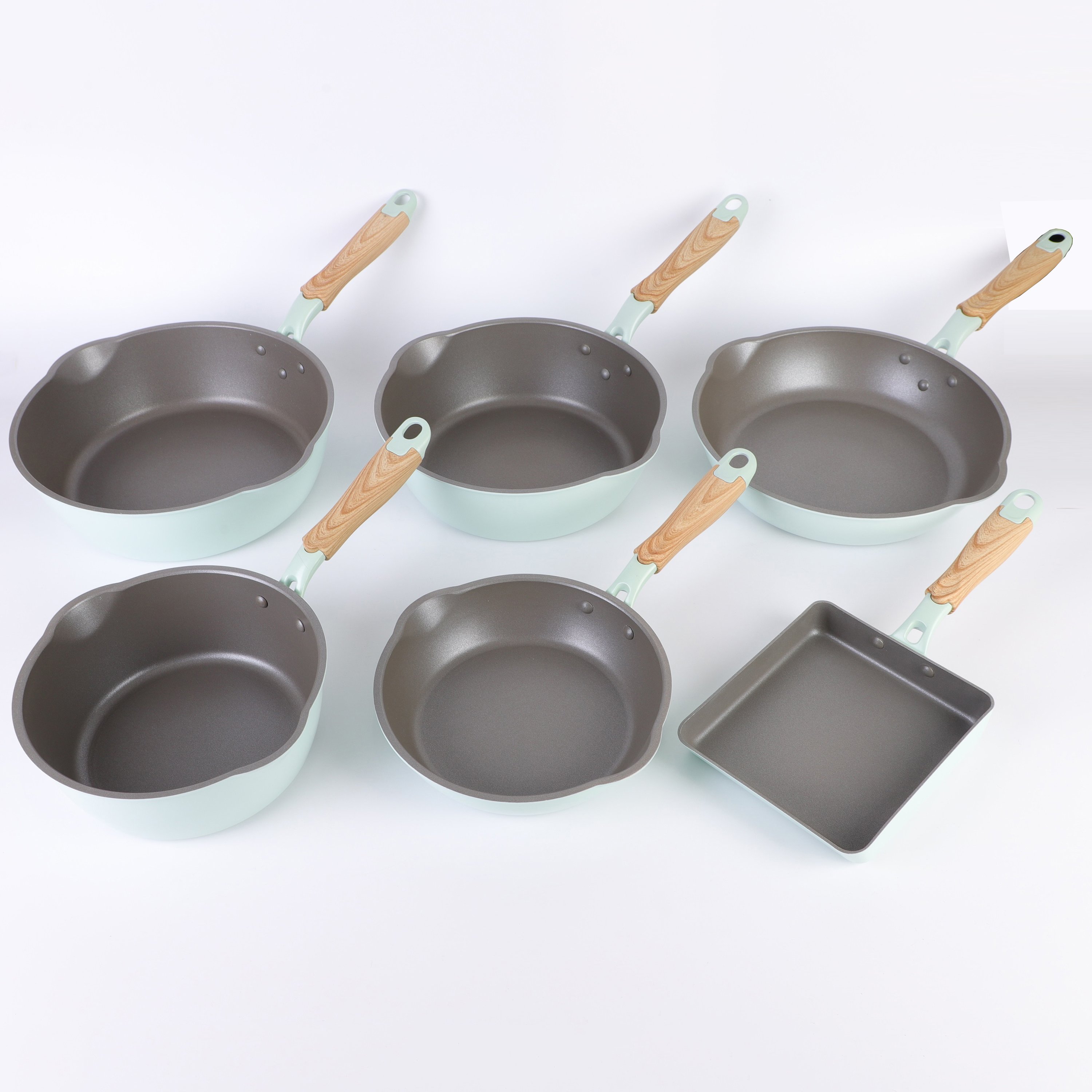Fast Delivery 6 Pcs Classic Non-stick Coating Aluminum Cookware Set Kitchenware Set