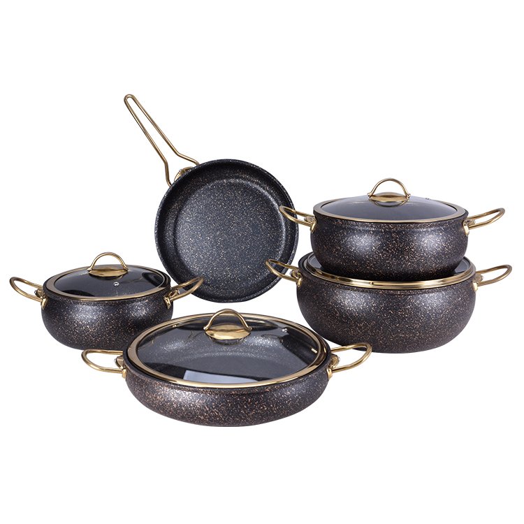 2024 New design Non-stick Cookware Set Pans Kitchen 9-Piece Soup Cooking Cookware Sets