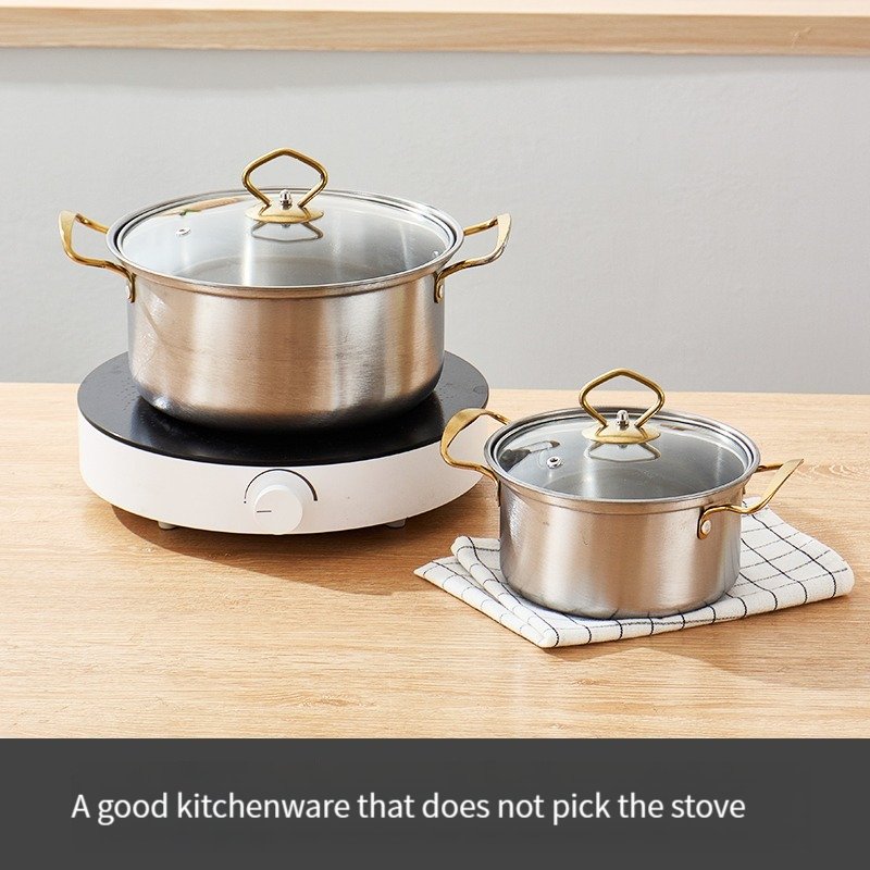 Stainless steel cooking pot kitchen pot set with handle cookware fry pan kitchenware kettle soup pot multifunction cook