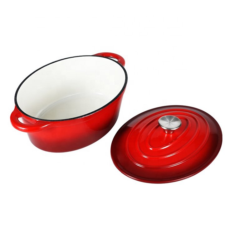 Bright Houseware Wholesale 6pcs Cast Iron Pots And Pans Non Stick Cookware Sets Red Enameled Cast Iron Cookware Set