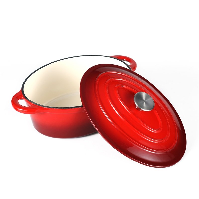 Bright Houseware Wholesale 6pcs Cast Iron Pots And Pans Non Stick Cookware Sets Red Enameled Cast Iron Cookware Set