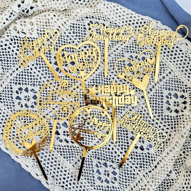 cake decorating supplies happt birthday and annbiersary cake Toppers Acrylic Cake Topper For birthday party