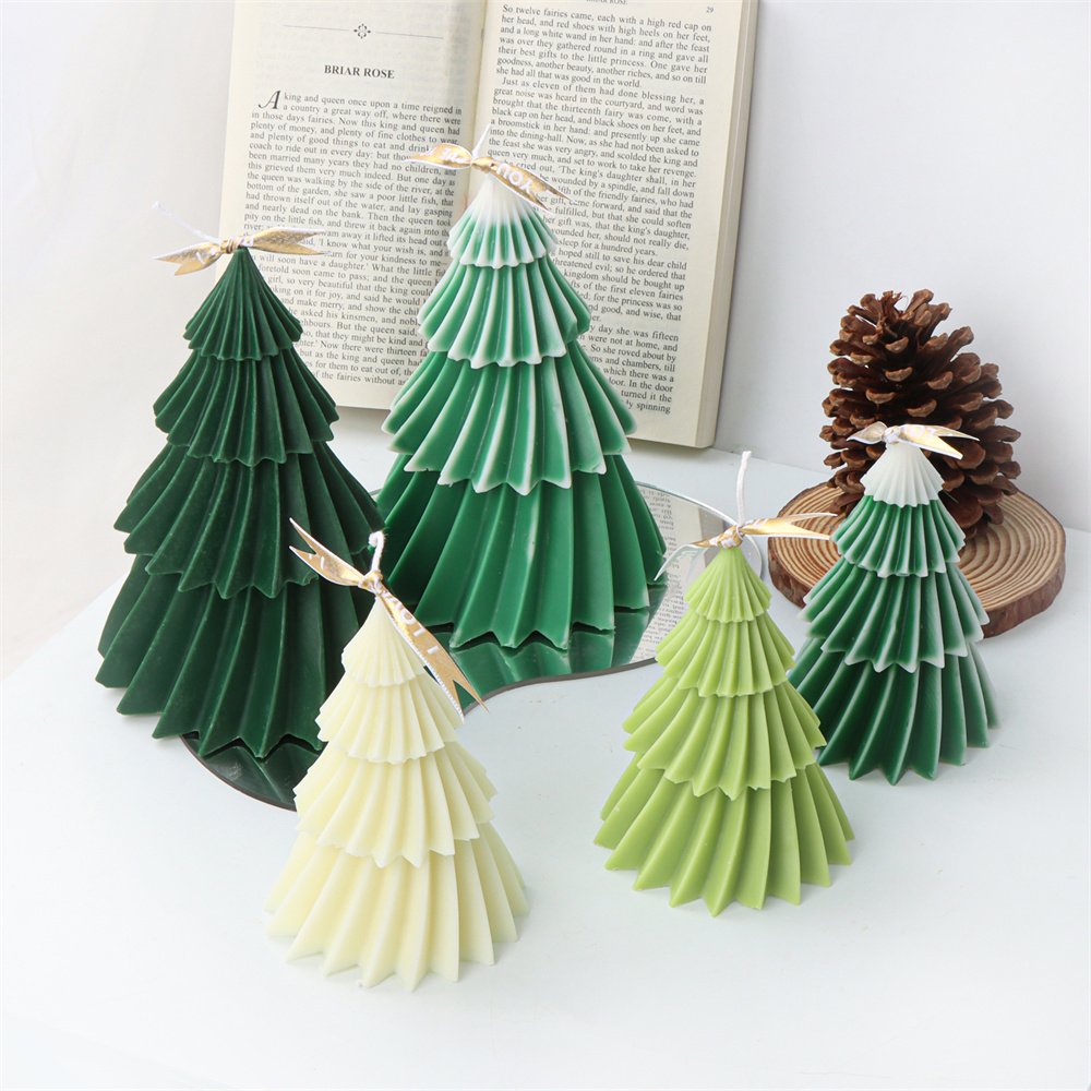 Christmas Scented Candle Supplies Xmas Tree Candle Mold Silicone Gift Ball Resin Soap Tools DIY Scene Cylinder Plaster Ornaments