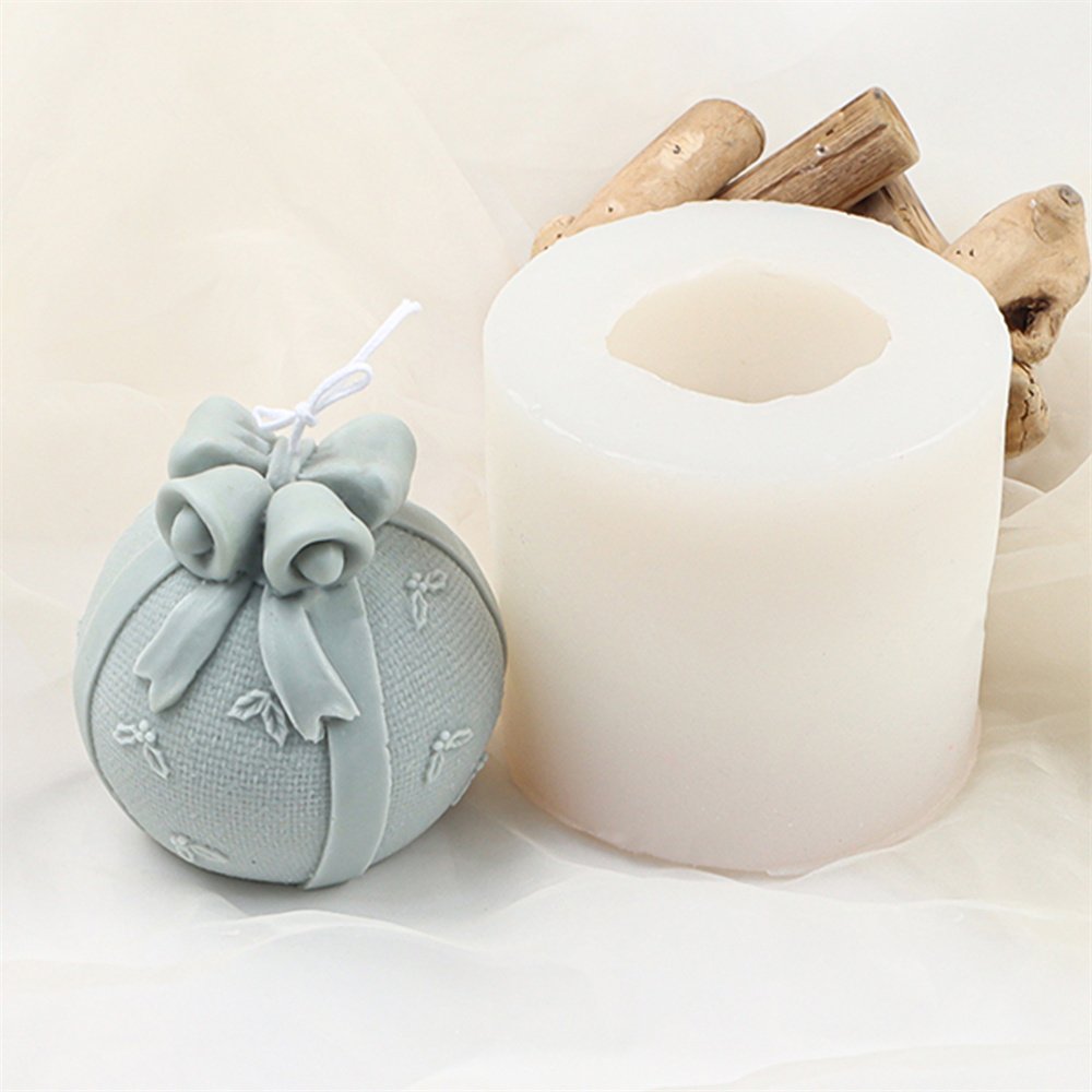 Christmas Scented Candle Supplies Xmas Tree Candle Mold Silicone Gift Ball Resin Soap Tools DIY Scene Cylinder Plaster Ornaments