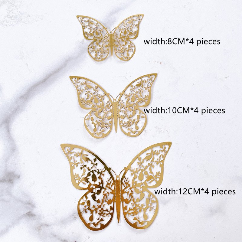 Butterfly cake toppers Gold Double sided paper cake topper Butterfly birthday cake decorating supplies