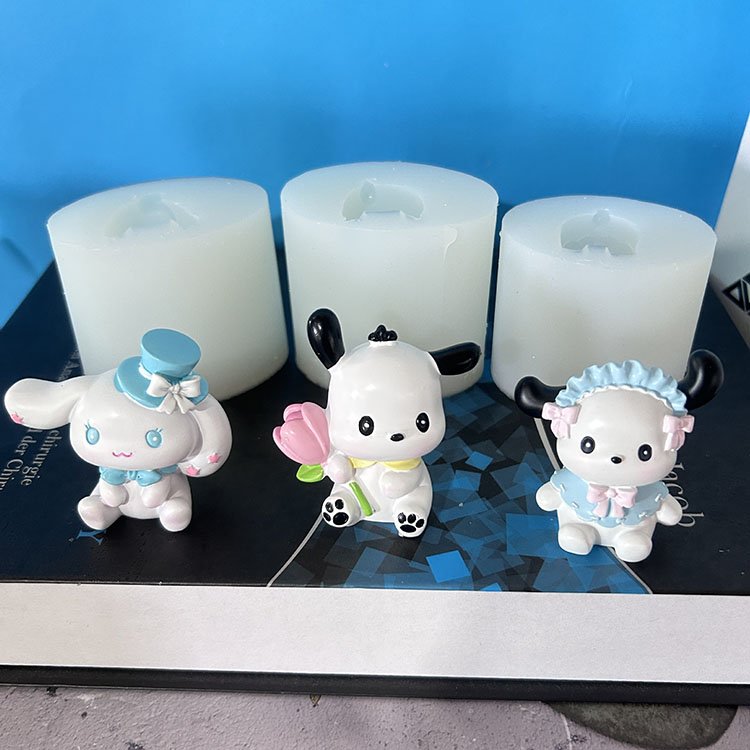3D Mini Cartoon Anime Doll Candle Silicone Mold DIY Resin Gypsum Carving Hand Soap Aromatherapy Jewelry Home Desktop Decoration