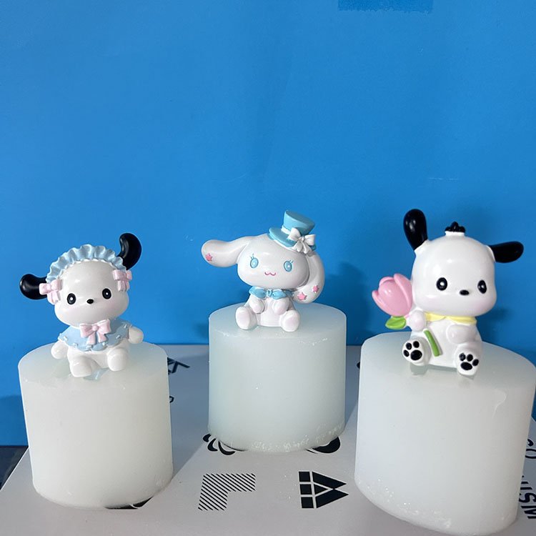 3D Mini Cartoon Anime Doll Candle Silicone Mold DIY Resin Gypsum Carving Hand Soap Aromatherapy Jewelry Home Desktop Decoration