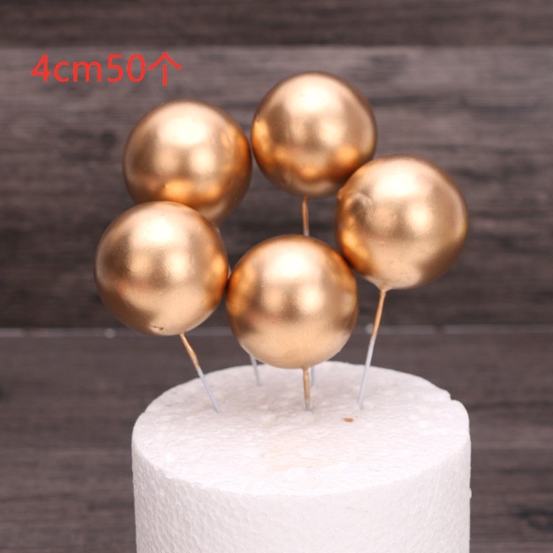 Faux Balls Wholesale Birthday Event Party Supplies Baking Cake Decorating Toppers Gold Black Purple Coffee Balls 10 Pcs D