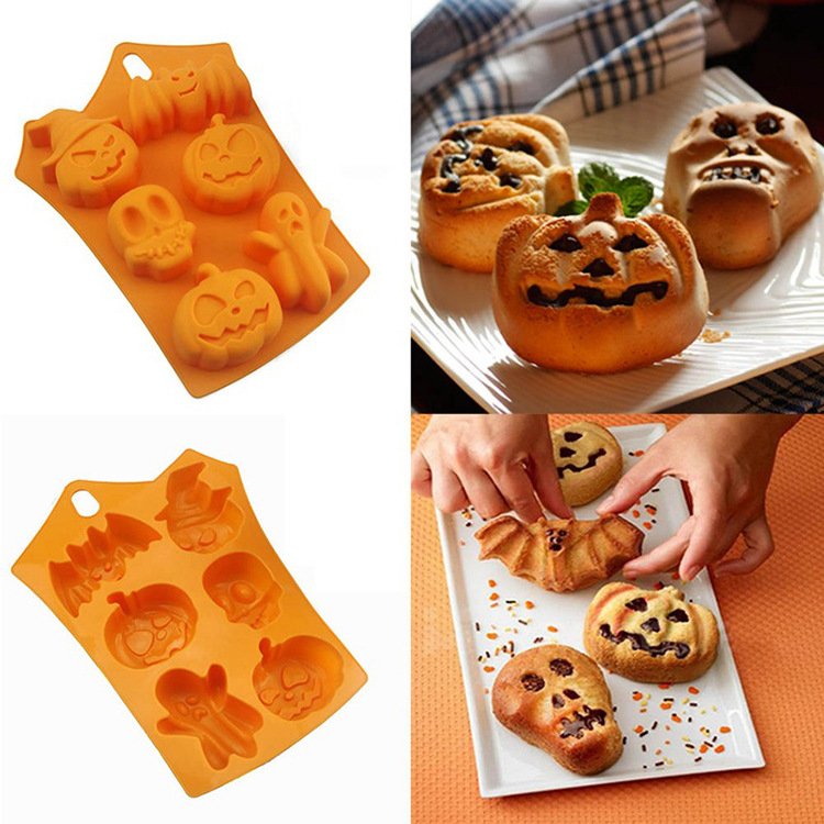 Halloween Supplies Pumpkin Shape Silicone Mold Baking Cake Pastry Tools Cake Decorating Tools Funny Shape Halloween Silicon Mold