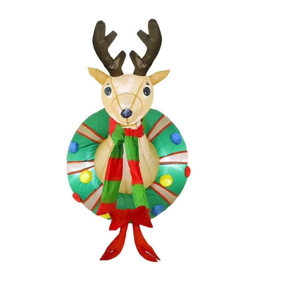 LED-Lighted Reindeer Christmas Decor Indoor/Outdoor Blow-Up Lawn Yard Garden Decorations for Holiday Season