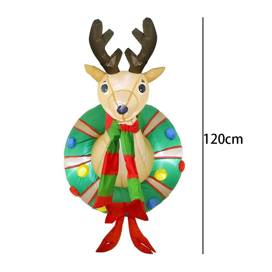 LED-Lighted Reindeer Christmas Decor Indoor/Outdoor Blow-Up Lawn Yard Garden Decorations for Holiday Season