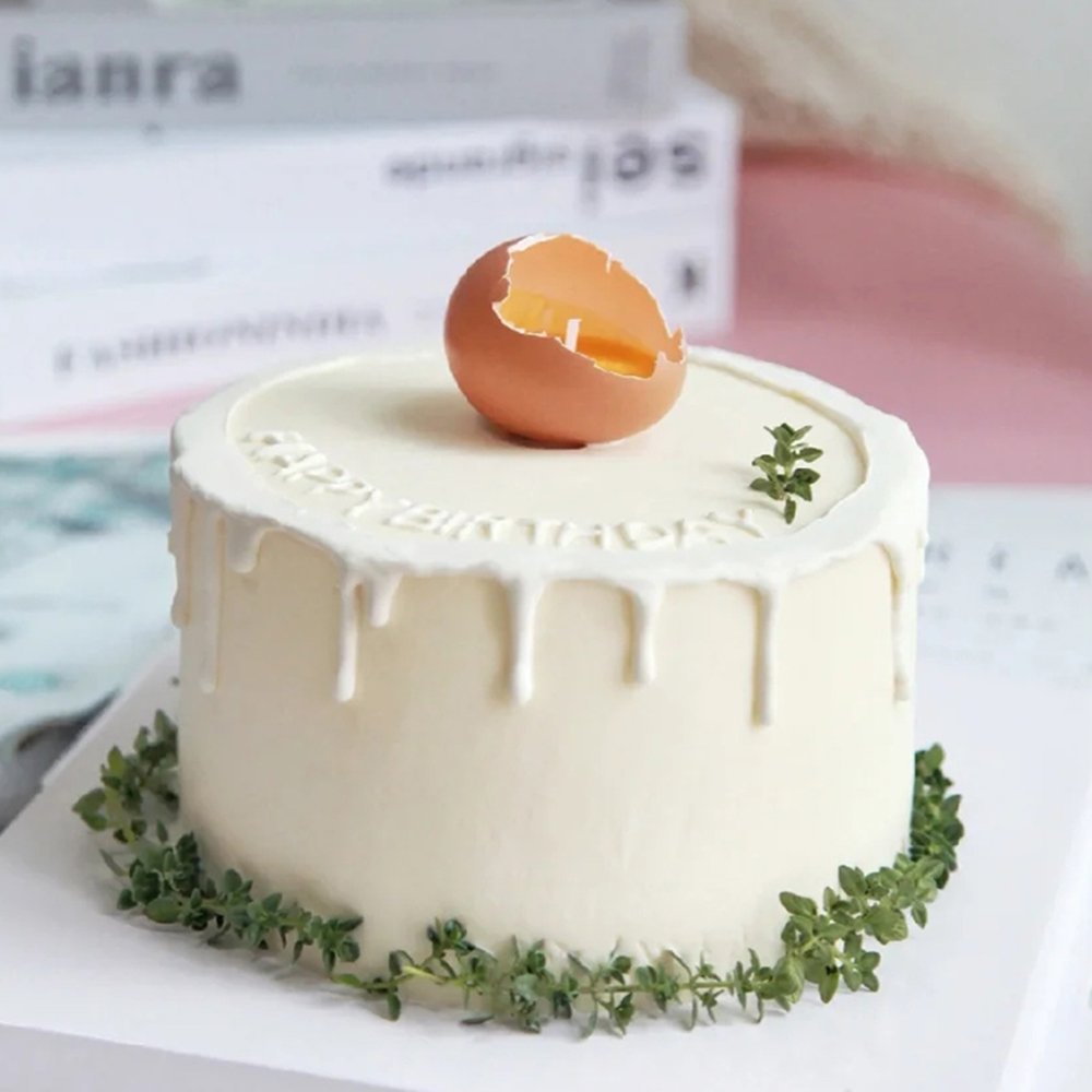 Birthday cake decoration candle egg shell simple birthday dress up dessert table plug-in