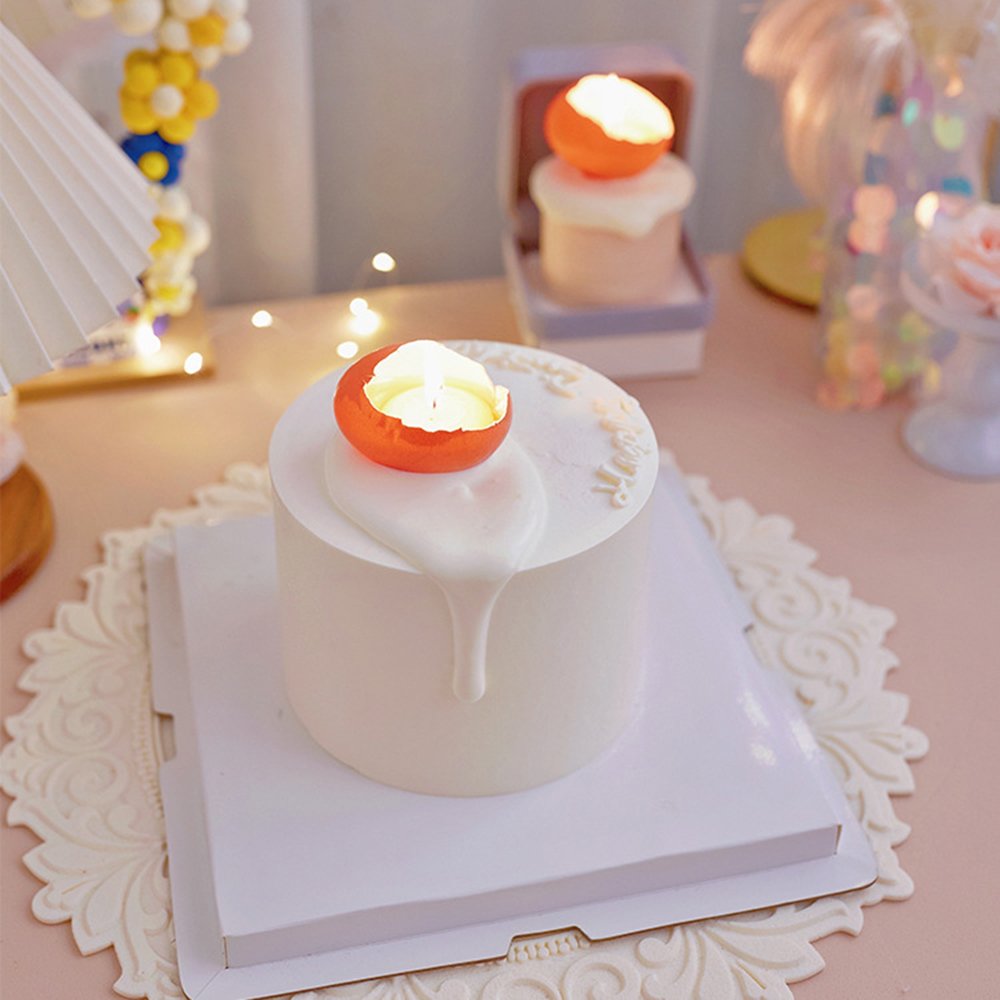 Birthday cake decoration candle egg shell simple birthday dress up dessert table plug-in