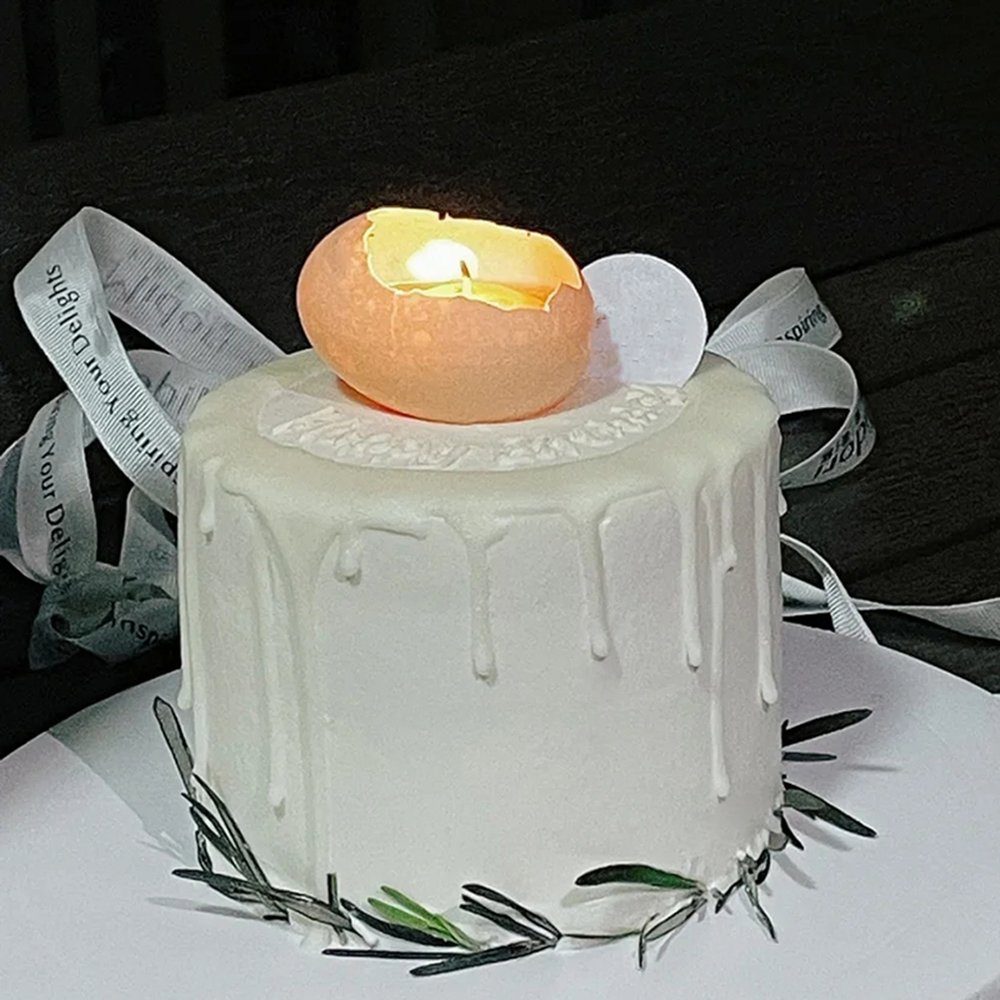 Birthday cake decoration candle egg shell simple birthday dress up dessert table plug-in