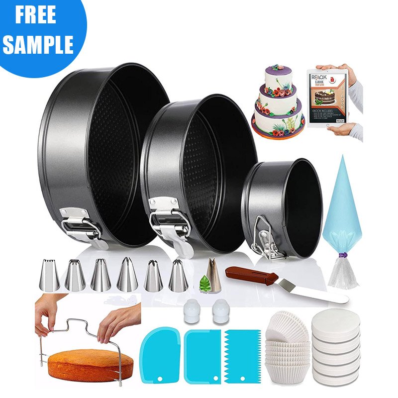 100 464pcs Cake stand for Baking Cake Decorating Supplies with Non-Stick 4 7 9 inches Springform Pans Set and Icing Tips