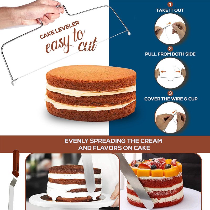 100 464pcs Cake stand for Baking Cake Decorating Supplies with Non-Stick 4 7 9 inches Springform Pans Set and Icing Tips