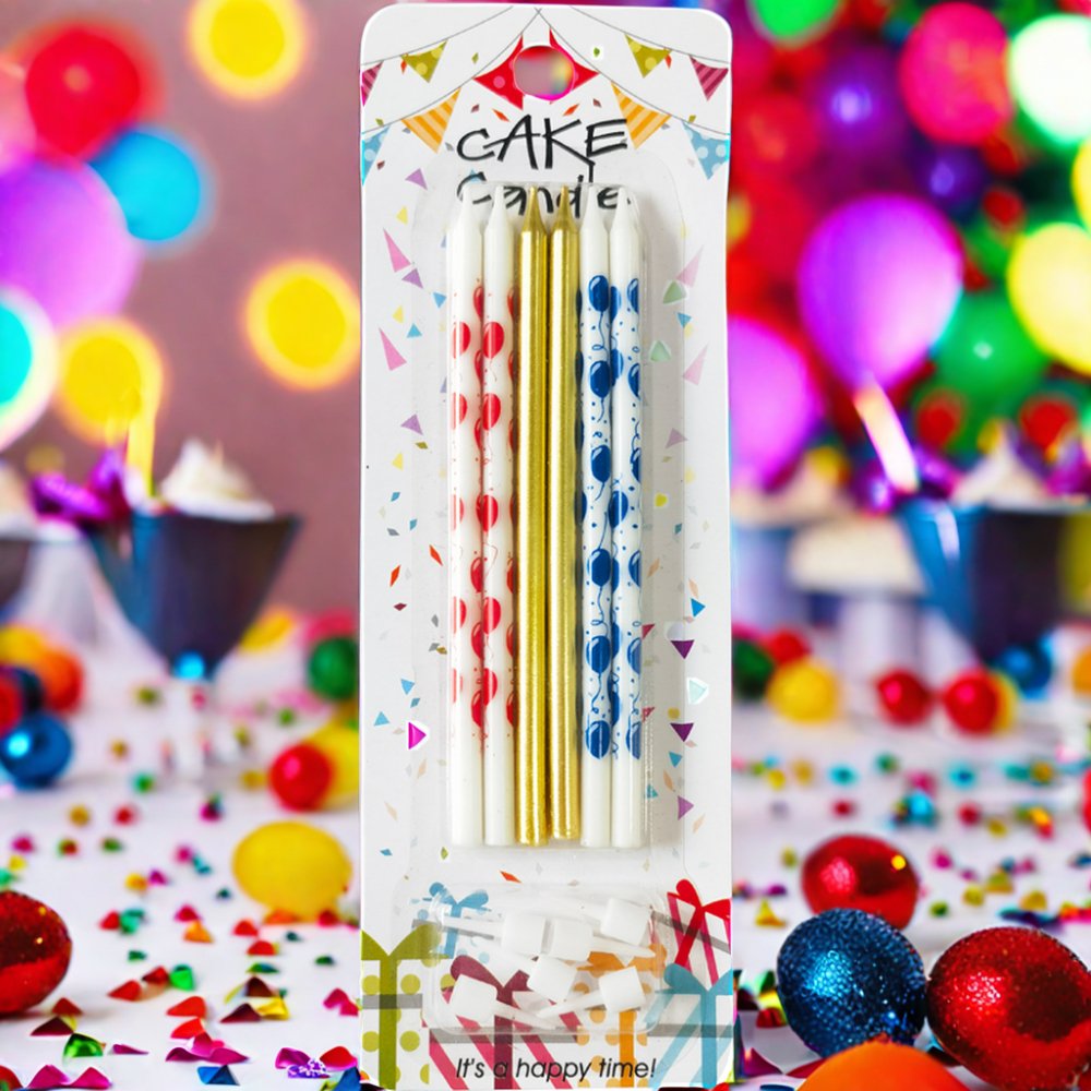 Party Supplies 6pcs Cake Candles Cake Toppers for Kids Birthday Party Decoration Cake Topper Candle Baby Shower Decor Kits