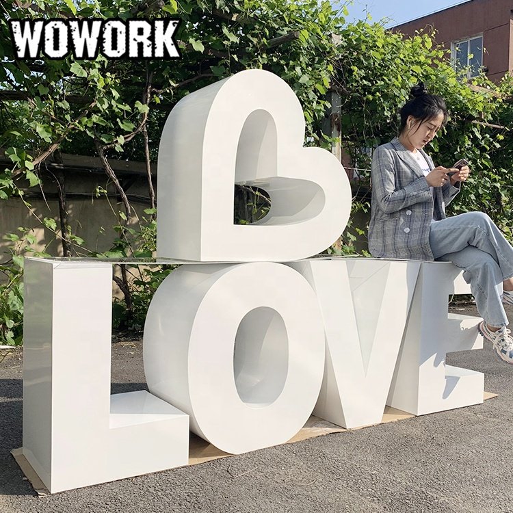 2024 WOWORK fushun free standing led metal RGB neon marquee light one cake baby letter table for party supplies decorations