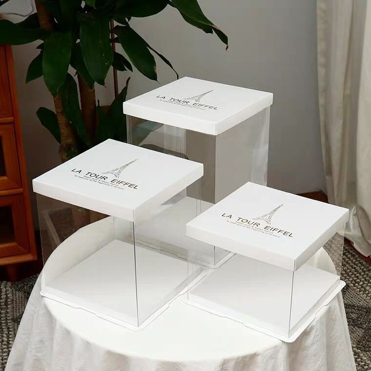wholesale cake boxes for birthday party supplies baking tools cake packing customclear pink blue black cake box
