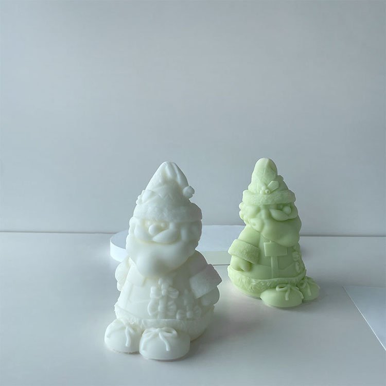 Christmas Snowman Silicone Candle Mold Scarf Santa Claus Christmas Decorations Casting Mould DIY Aromatherapy Candle Making