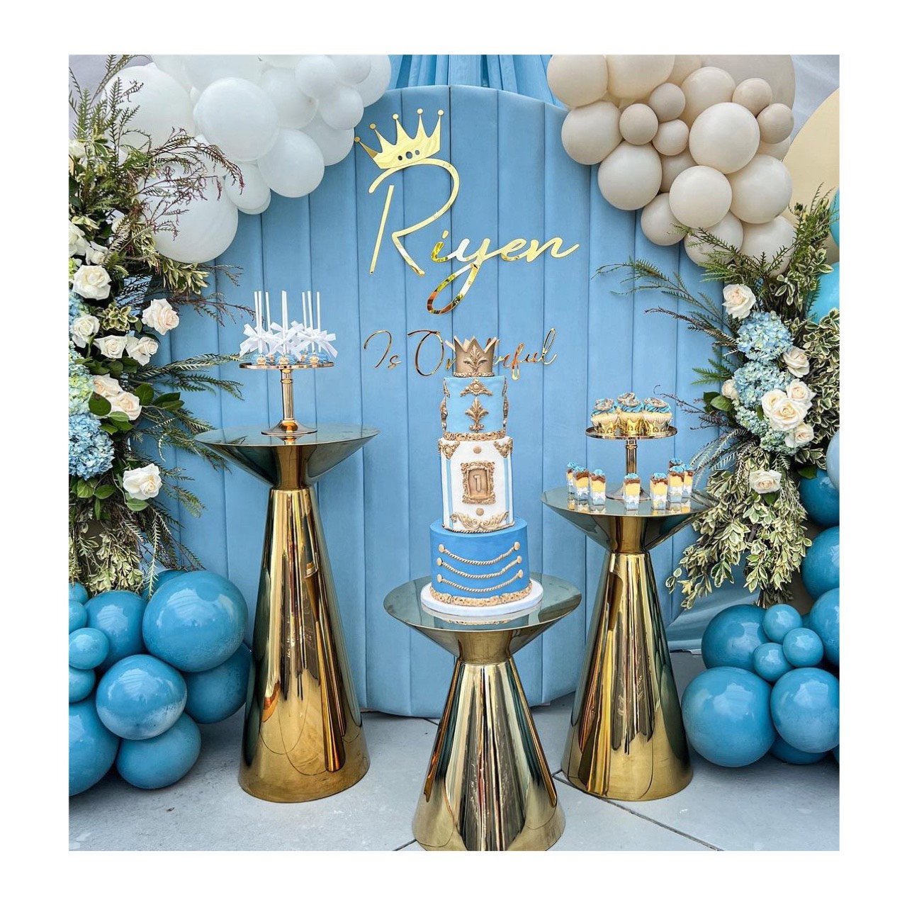 Wedding party Dessert Cake Table Silver Metal Plinth Set mirror shinny Gold Round cylinder pedestal