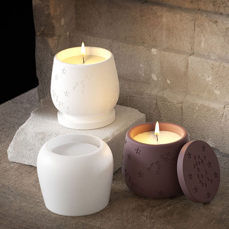 Constellation Pudding Candle Jar Silicone Mold Storage Box With Lid Candle Container Casting Mold DIY Aromatherapy Candle Making