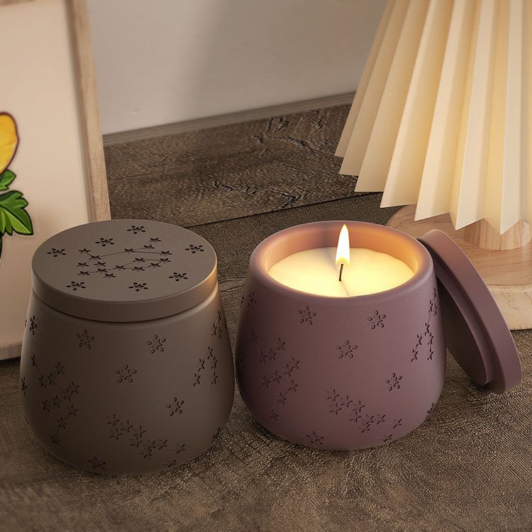 Constellation Pudding Candle Jar Silicone Mold Storage Box With Lid Candle Container Casting Mold DIY Aromatherapy Candle Making