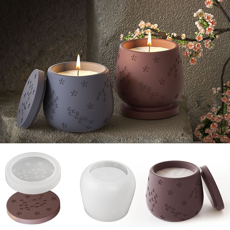 Constellation Pudding Candle Jar Silicone Mold Storage Box With Lid Candle Container Casting Mold DIY Aromatherapy Candle Making